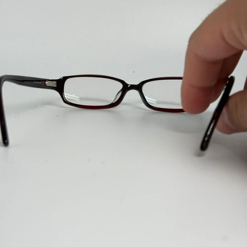 Nicole Miller Fuego Chili Red Rectangular Eyeglass Frames 50-15-137 Scroll